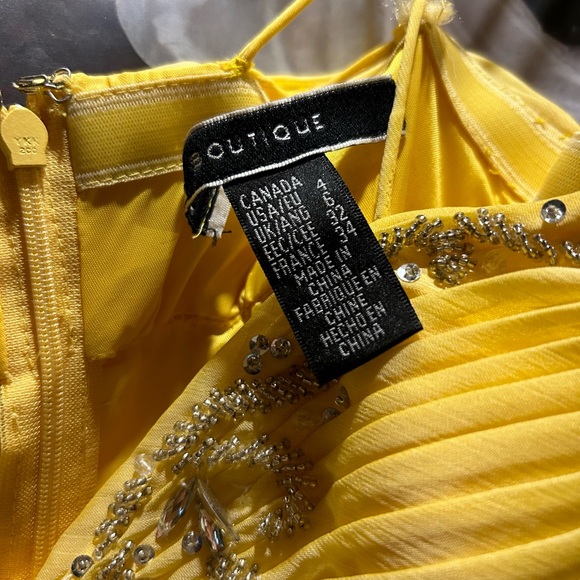 JS Boutique flowy formal dress. Yellow chiffon. Two dresses - 8 & 4. - Picture 9 of 11